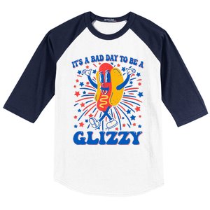 It’S A Bad Day To Be A Glizzy 4th Of July Hotdog Baseball Sleeve Shirt