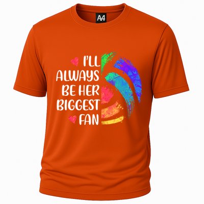 I'll Always Be Her Biggest Fan Volleyball Mom Volleyball Dad Gift Cooling Performance Crew T-Shirt