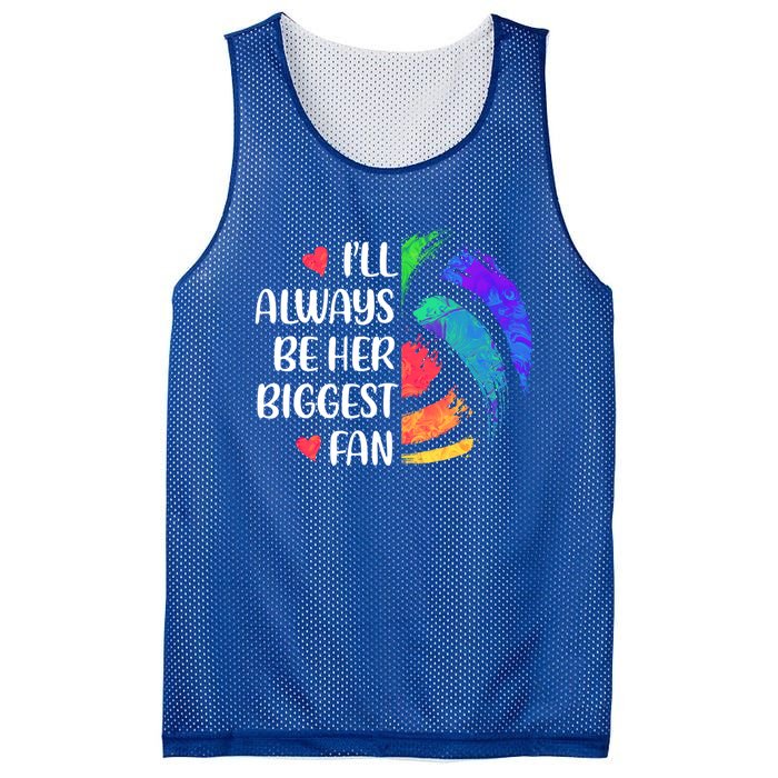 I'll Always Be Her Biggest Fan Volleyball Mom Volleyball Dad Gift Mesh Reversible Basketball Jersey Tank