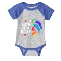 I'll Always Be Her Biggest Fan Volleyball Mom Volleyball Dad Gift Infant Baby Jersey Bodysuit