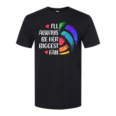 I'll Always Be Her Biggest Fan Volleyball Mom Volleyball Dad Gift Softstyle CVC T-Shirt