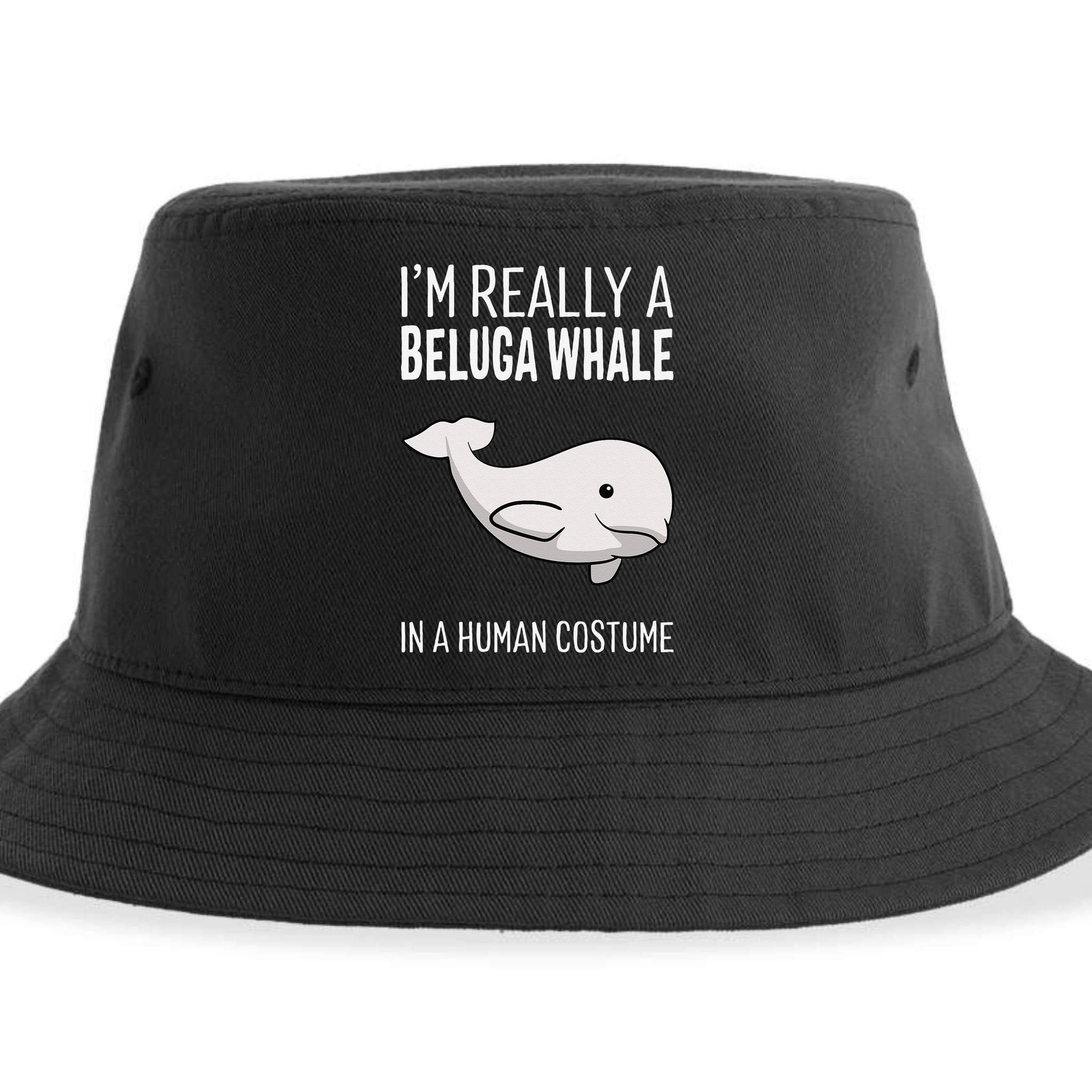 Im A Beluga Whale In A Human Costume Halloween Gift Cute Sustainable Bucket Hat
