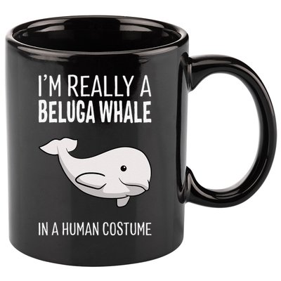 Im A Beluga Whale In A Human Costume Halloween Gift Cute 11oz C Handle Ceramic Mug