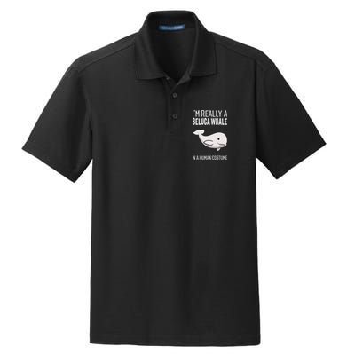 Im A Beluga Whale In A Human Costume Halloween Gift Cute Dry Zone Grid Polo