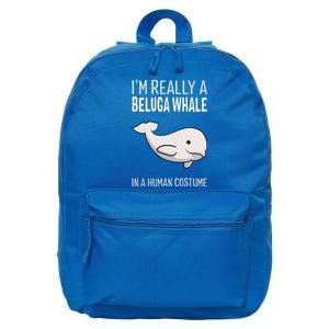 Im A Beluga Whale In A Human Costume Halloween Gift Cute 16 in Basic Backpack