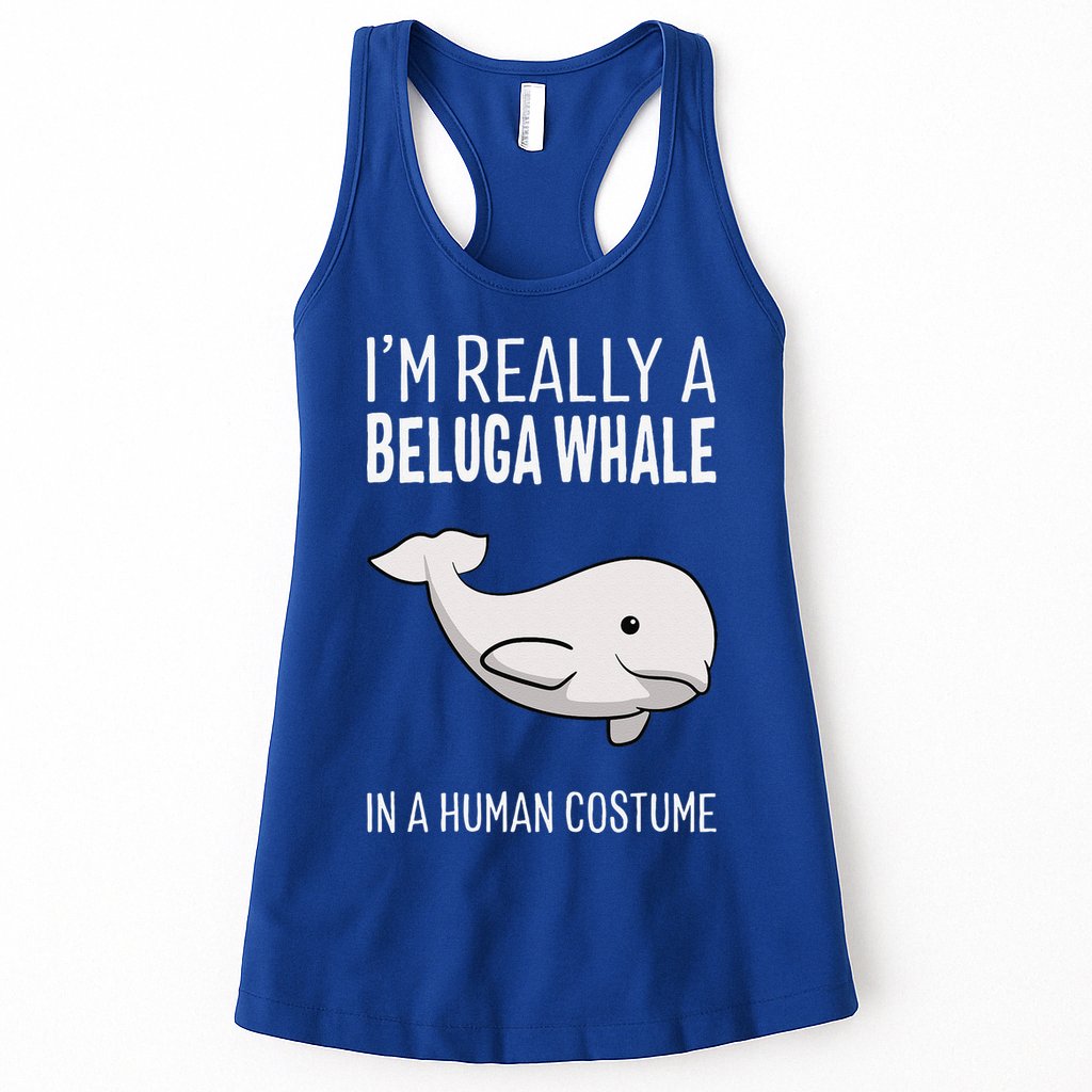 Im A Beluga Whale In A Human Costume Halloween Gift Cute Womens Tank Top