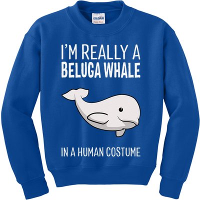 Im A Beluga Whale In A Human Costume Halloween Gift Cute Kids Sweatshirt