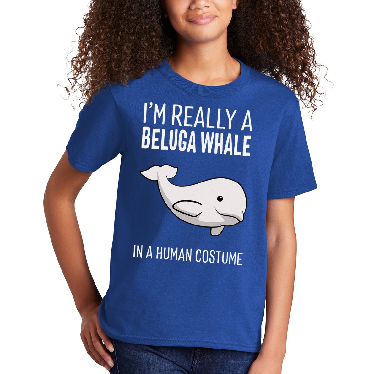 Im A Beluga Whale In A Human Costume Halloween Gift Cute Kids T-Shirt