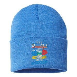 Its A Beautiful Day For Air Hockey Gift Sustainable Knit Beanie