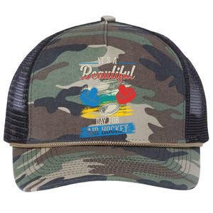 Its A Beautiful Day For Air Hockey Gift Retro Rope Trucker Hat Cap