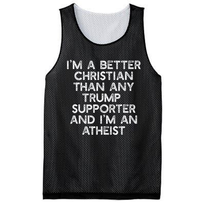 IM A Better Christian Trump Supporters Atheist Meme Mesh Reversible Basketball Jersey Tank