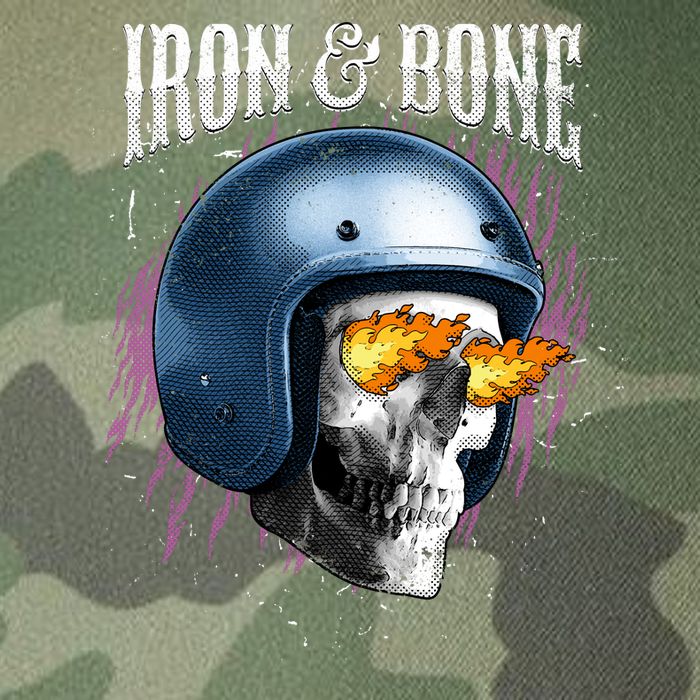Iron And Bone Skull Biker Flame Legacy Tie Dye Trucker Hat