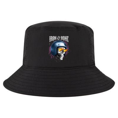Iron And Bone Skull Biker Flame Cool Comfort Performance Bucket Hat