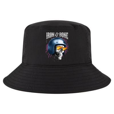 Iron And Bone Skull Biker Flame Cool Comfort Performance Bucket Hat