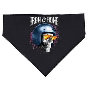 Iron And Bone Skull Biker Flame USA-Made Doggie Bandana