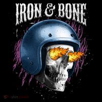 Iron And Bone Skull Biker Flame Button