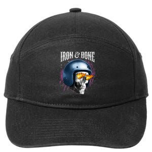 Iron And Bone Skull Biker Flame 7-Panel Snapback Hat