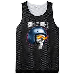 Iron And Bone Skull Biker Flame Mesh Reversible Basketball Jersey Tank