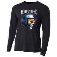 Iron And Bone Skull Biker Flame Cooling Performance Long Sleeve Crew