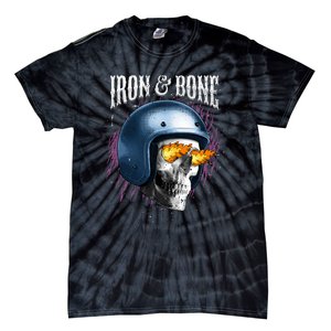 Iron And Bone Skull Biker Flame Tie-Dye T-Shirt