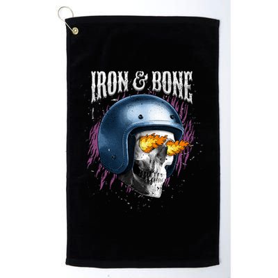 Iron And Bone Skull Biker Flame Golf Towel