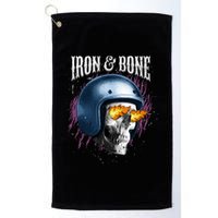 Iron And Bone Skull Biker Flame Golf Towel