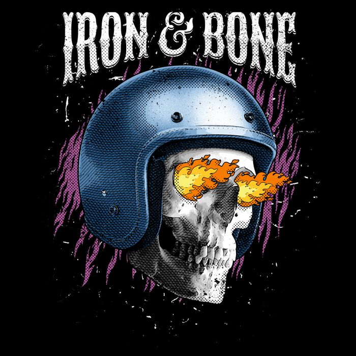 Iron And Bone Skull Biker Flame Women's Crop Top Tee