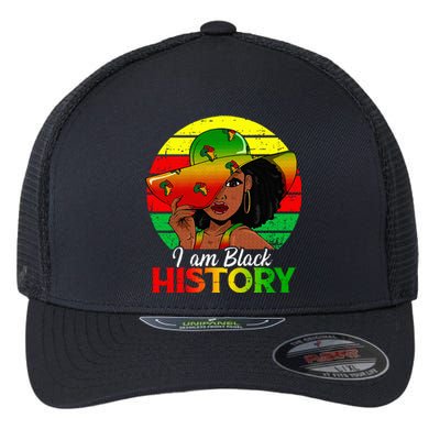 I Am Black History African American Black Pride Black Flexfit Unipanel Trucker Cap