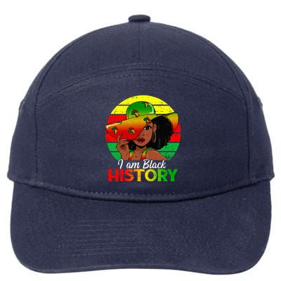 I Am Black History African American Black Pride Black 7-Panel Snapback Hat