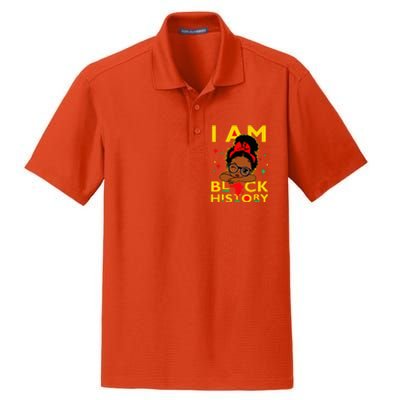 I Am Black History Dry Zone Grid Polo