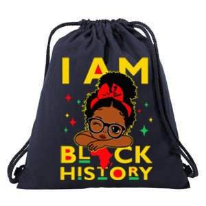 I Am Black History Drawstring Bag