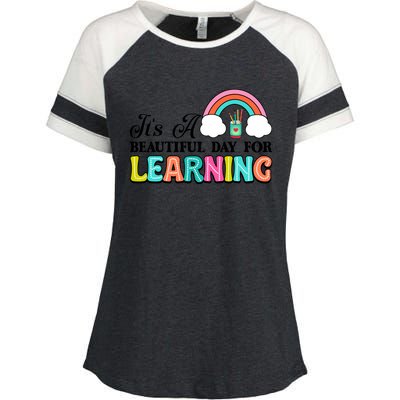 Its A Beautiful Day For Learning Enza Ladies Jersey Colorblock Tee