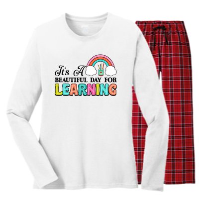 Its A Beautiful Day For Learning Women's Long Sleeve Flannel Pajama Set 