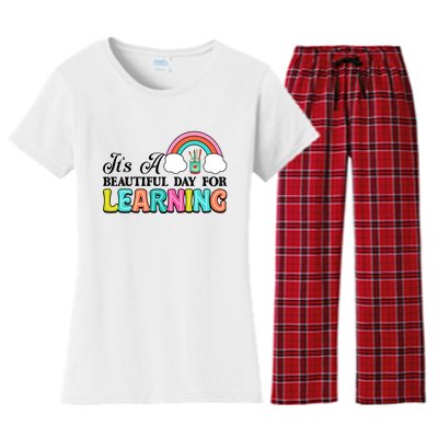 Its A Beautiful Day For Learning Women's Flannel Pajama Set