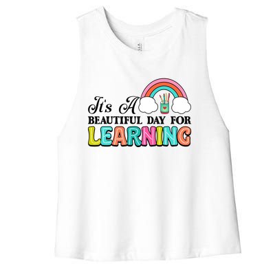 Its A Beautiful Day For Learning Women's Racerback Cropped Tank