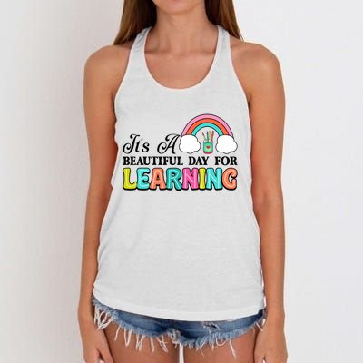 Its A Beautiful Day For Learning Women's Knotted Racerback Tank