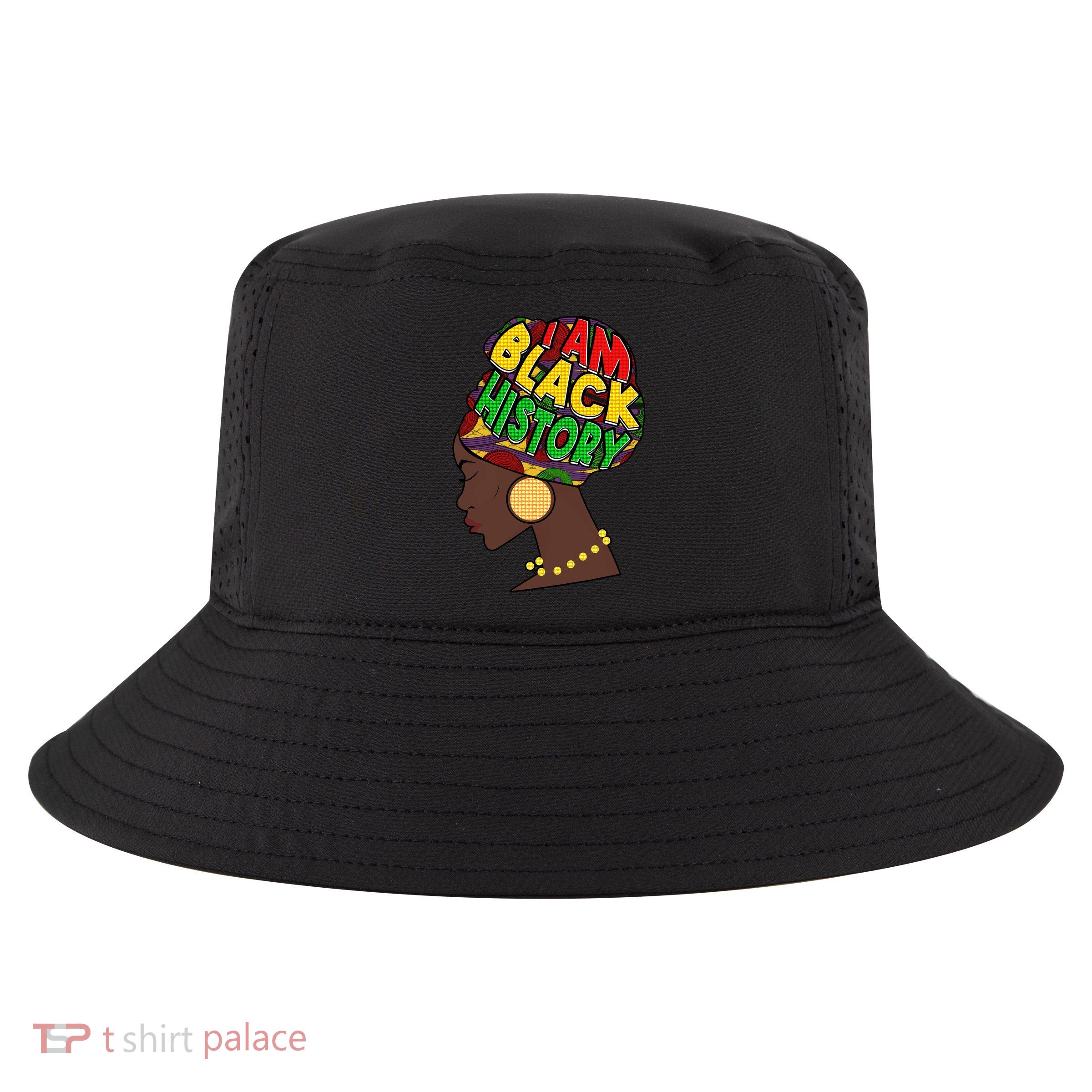 I Am Black History Beautiful Black Woman In Turban Cool Comfort Performance Bucket Hat