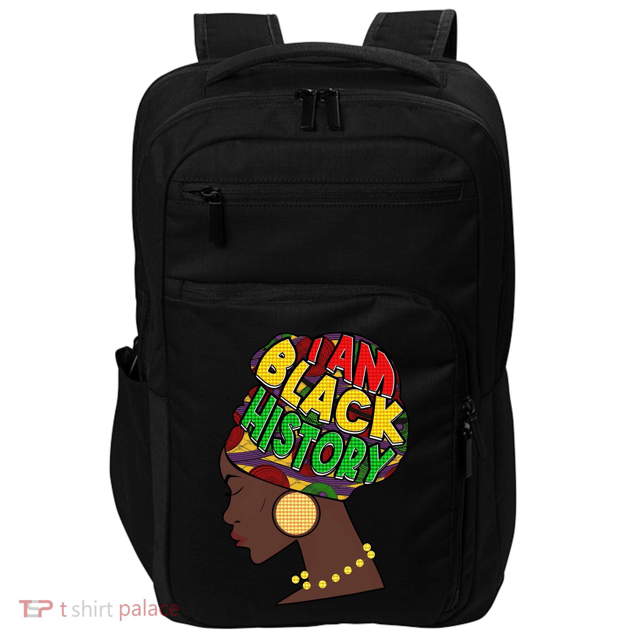 I Am Black History Beautiful Black Woman In Turban Impact Tech Backpack