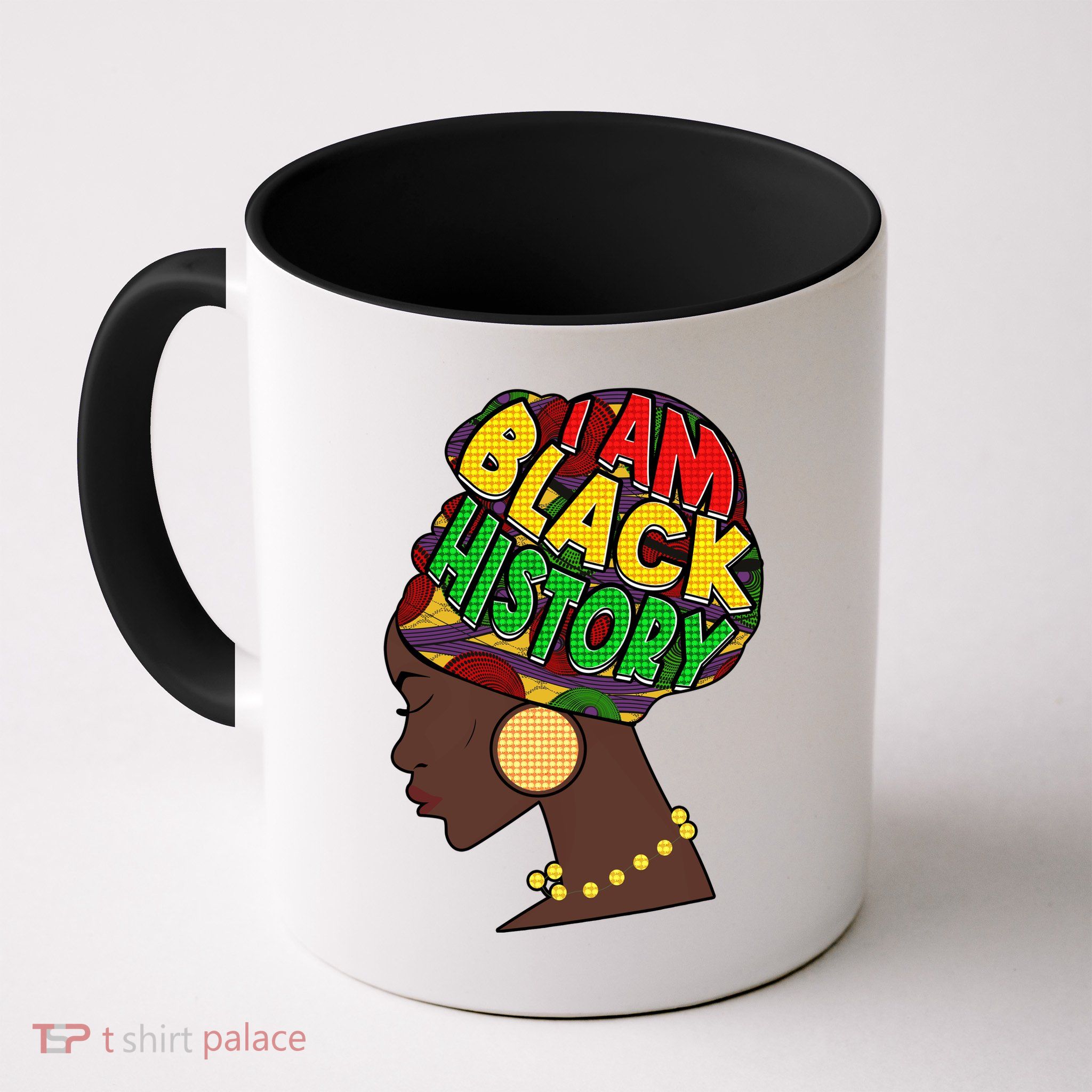 I Am Black History Beautiful Black Woman In Turban Coffee Mug