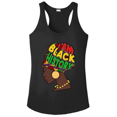 I Am Black History Beautiful Black Woman In Turban Ladies PosiCharge Competitor Racerback Tank