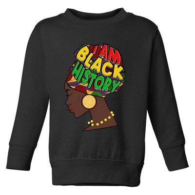I Am Black History Beautiful Black Woman In Turban Toddler Sweatshirt