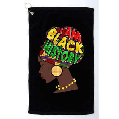 I Am Black History Beautiful Black Woman In Turban Golf Towel