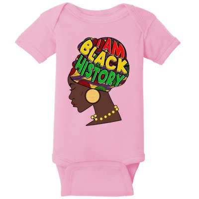 I Am Black History Beautiful Black Woman In Turban Baby Bodysuit