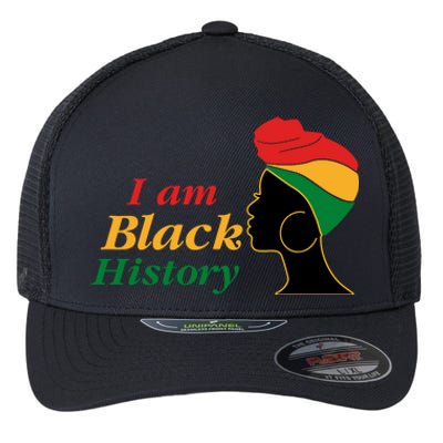 I Am Black History Strong Female Pride Flexfit Unipanel Trucker Cap