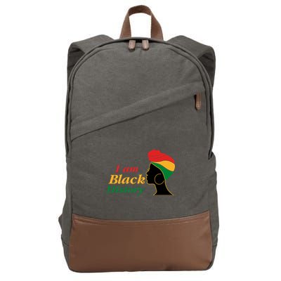 I Am Black History Strong Female Pride Cotton Canvas Backpack