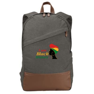 I Am Black History Strong Female Pride Cotton Canvas Backpack