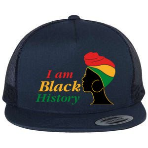 I Am Black History Strong Female Pride Flat Bill Trucker Hat