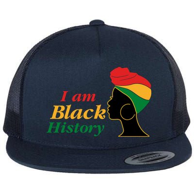 I Am Black History Strong Female Pride Flat Bill Trucker Hat