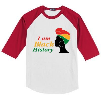 I Am Black History Strong Female Pride Kids Colorblock Raglan Jersey