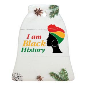 I Am Black History Strong Female Pride Ceramic Bell Ornament